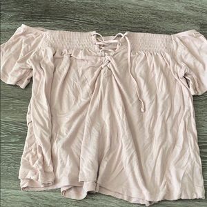 Pink/lavender off the shoulder